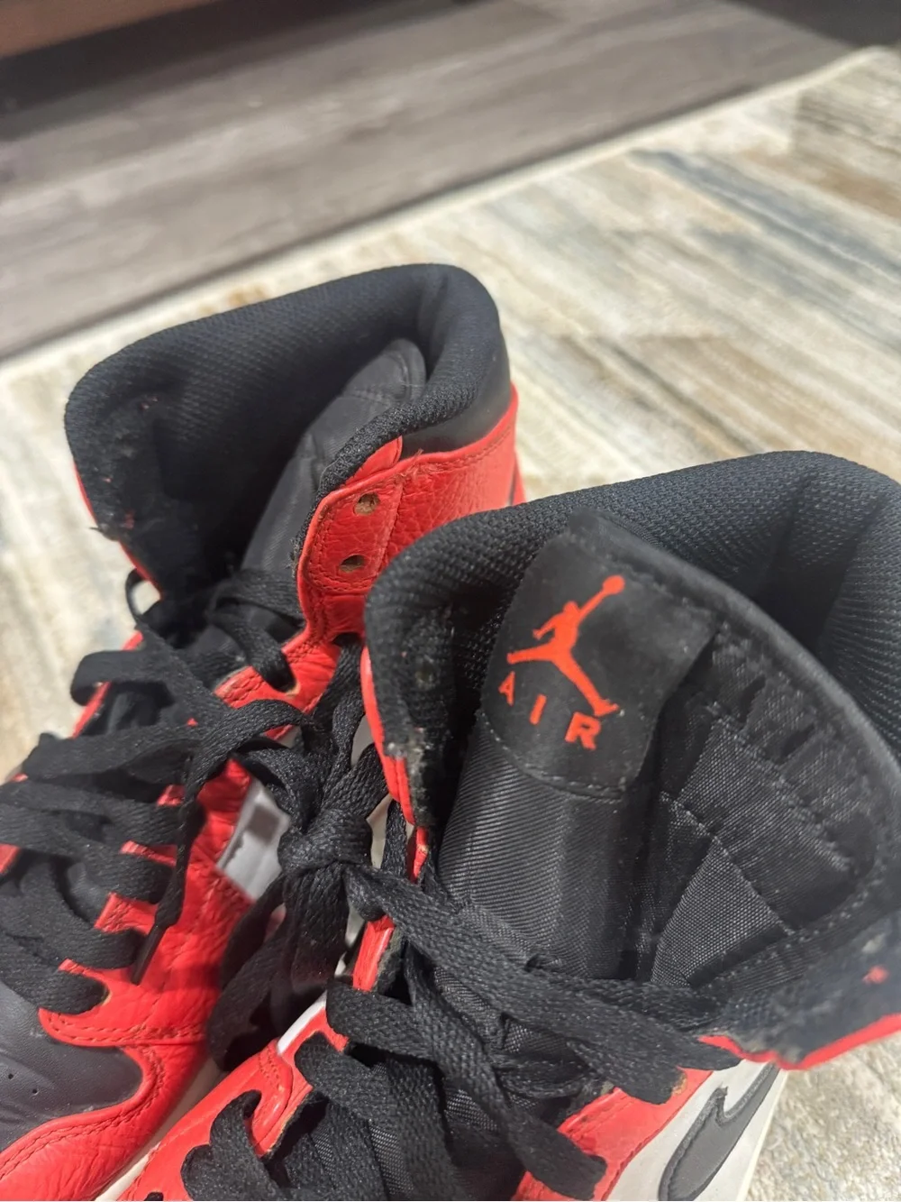 Jordan Kids Red, Black & White High-Top Sneakers